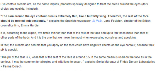 Eye Contour products: what ingredients you should look for